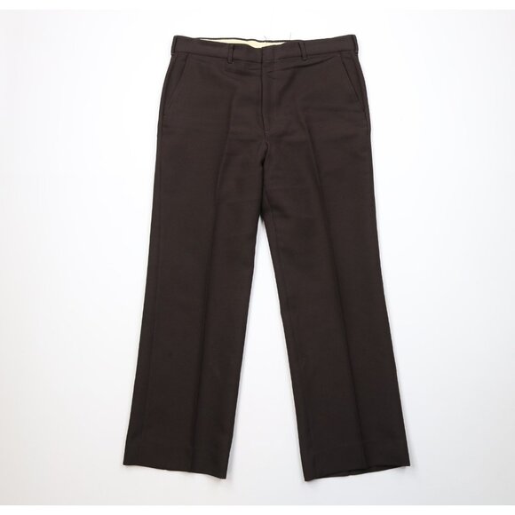 Vtg 70s Streetwear Mens 36x30 Faded Knit Wide Leg Bell Bottoms Chino Pants USA